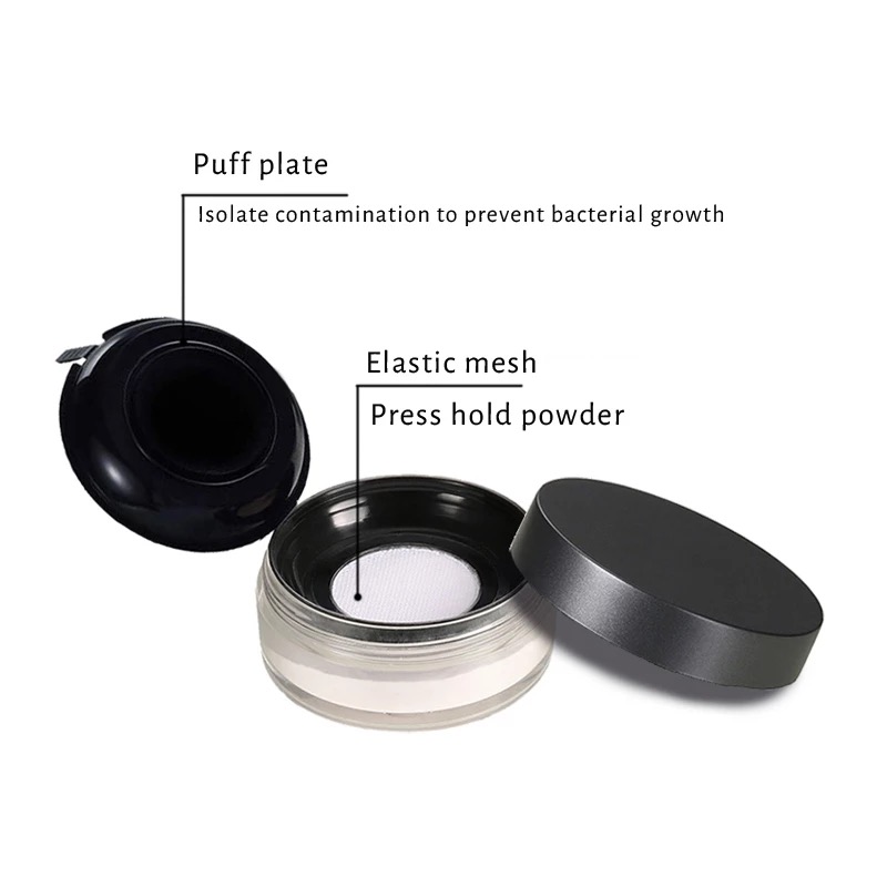 10g 15g 20g Portable Plastic Powder Box Handheld Empty Loose Powder Pot with Sieve Cosmetic Travel Makeup Jar Sifter Container