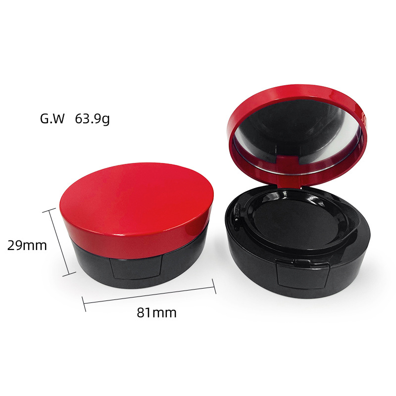 15g Rose Red Air Cushion Empty Box with Good Sealing Mirror Powder Cosmetic Packaging