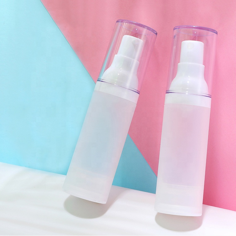 15ml 30ml 50ml Lotion Pump Cosmetic Matte Frosted Spray Foam Dispenser Plastic Vacuum Airless Bottle with AS Cap