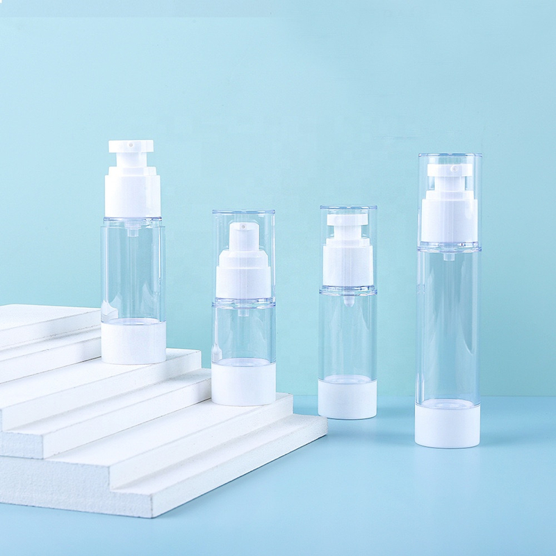 15ml 30ml 50ml Lotion Pump Cosmetic Spray Foam Emulsion Dispenser Transparent Plastic AS Vacuum Airless Bottle with AS Cap