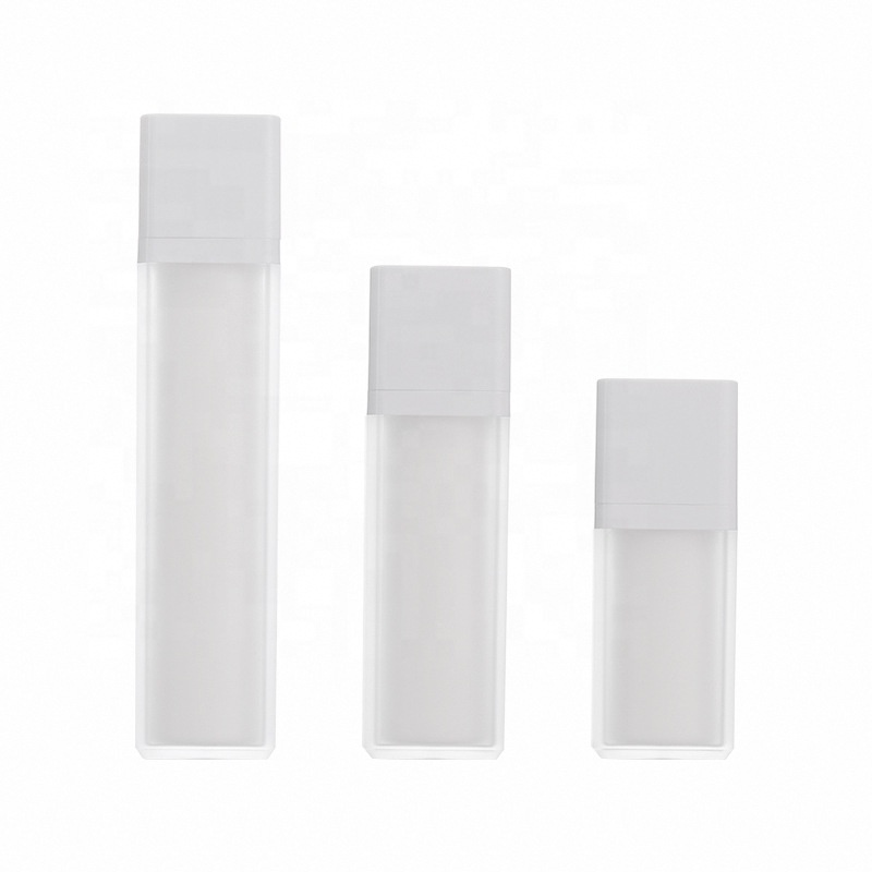 15ml 30ml 50ml Non Spill Small Customized Square Plastic Cosmetic Dispenser Emulsion Essence Bottle PP Lotion Airless Bottle