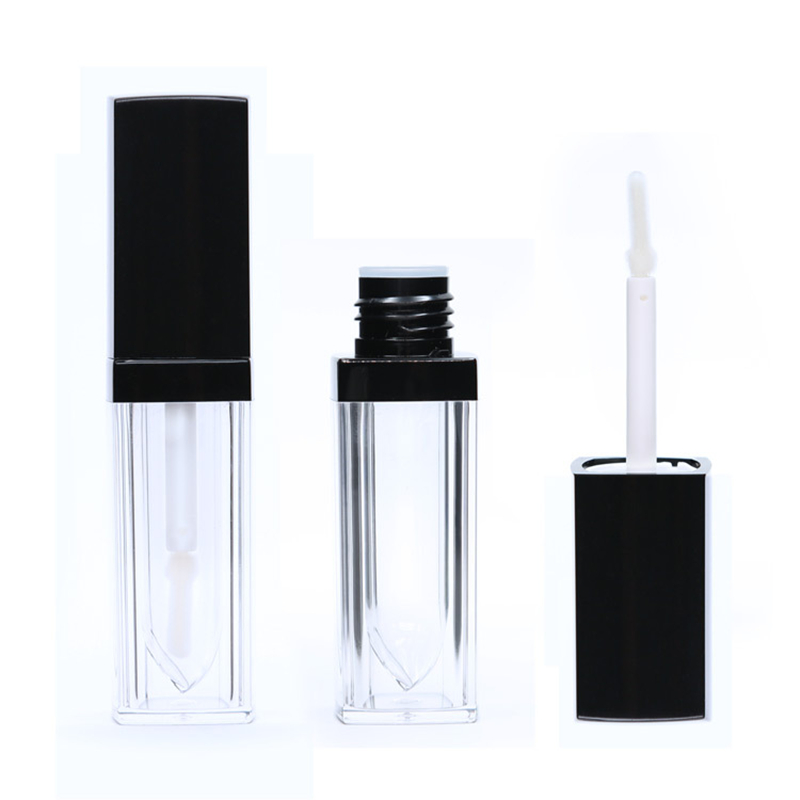 4.9ml 6ml 7.3ml Customized Square Lip Gloss Tube Transparent Plastic AS Packaging wholesale