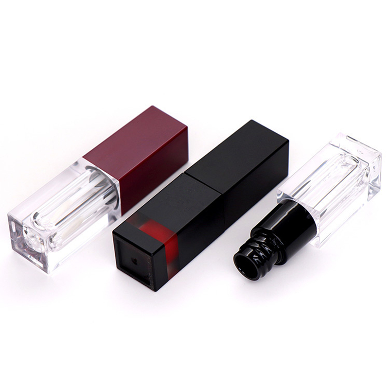 4.9ml 6ml 7.3ml Customized Square Lip Gloss Tube Transparent Plastic AS Packaging wholesale