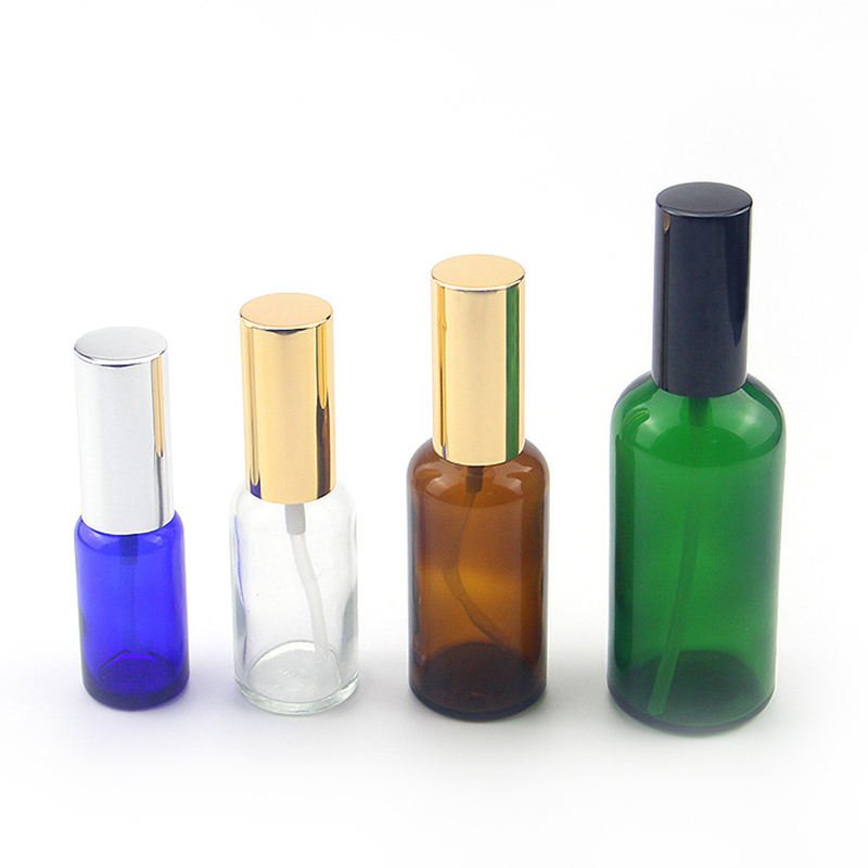 5-100ml GoldSilverBlack Anodized Aluminum Emulsion Pump Glass Oil Bottles