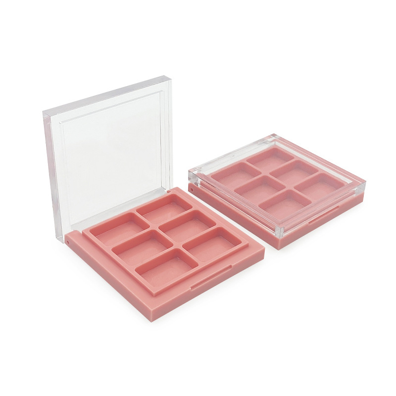 6 colors Eye Shadow Case Packaging Makeup Polychromatic Eye Shadow Plate Empty Square Transparent Plate