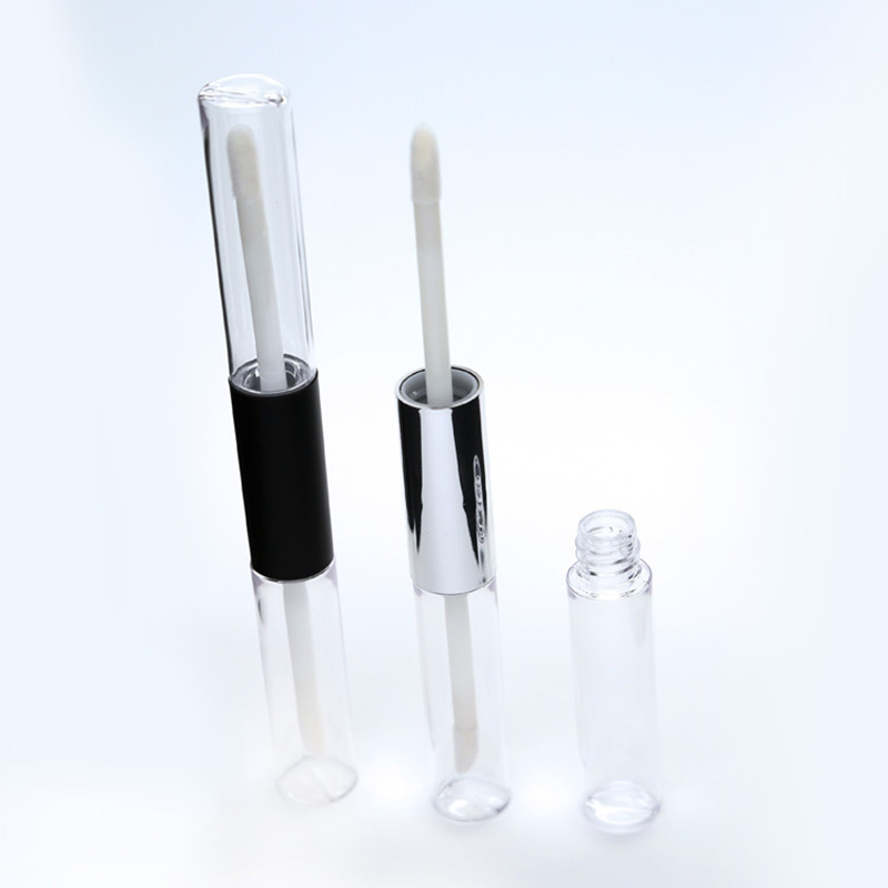 6ml Round Plastic Empty Lip Gloss Tube Bottle Packaging Double Sides Custom Finish