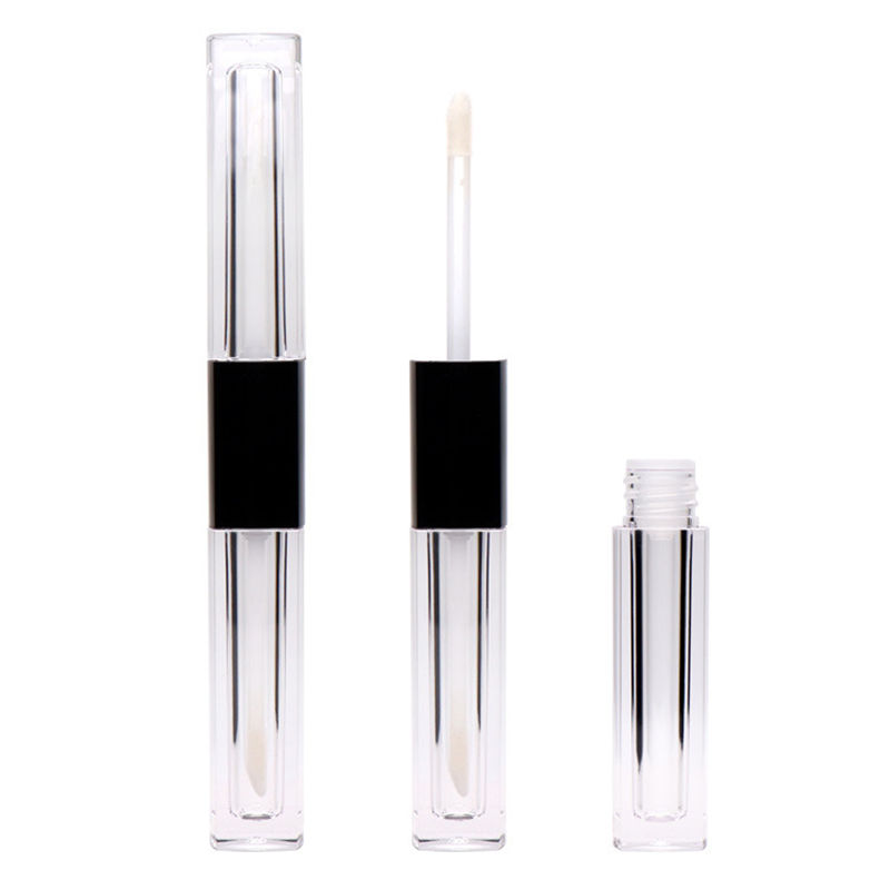 Custom 3.9ml Double End Lip Gloss Tube AS Transparent Lip Tube with White Brush