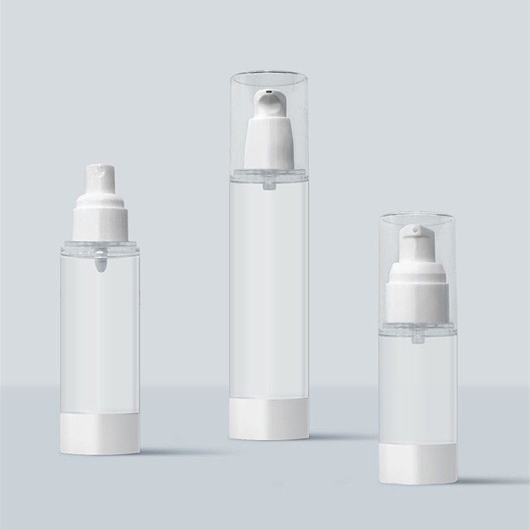Non Spill Small Customized Round Plastic Cosmetic Dispenser Emulsion Essence Cream Bottle PP Lotion Airless Bottle