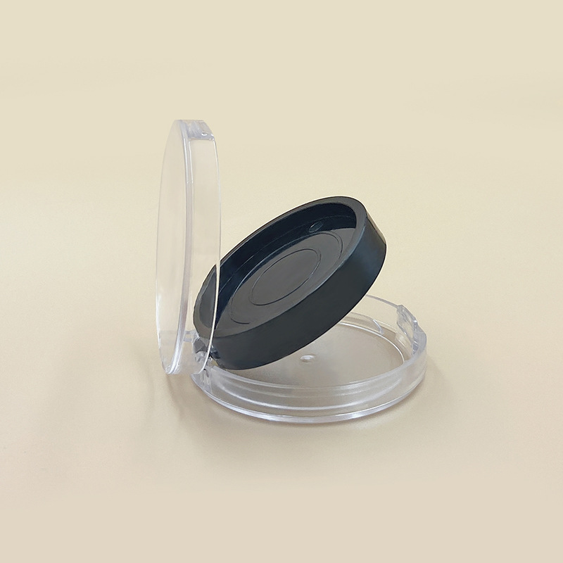 Transparent Powder Box Packaging Plastic Round Double Layer Powder Box Customized LOGO